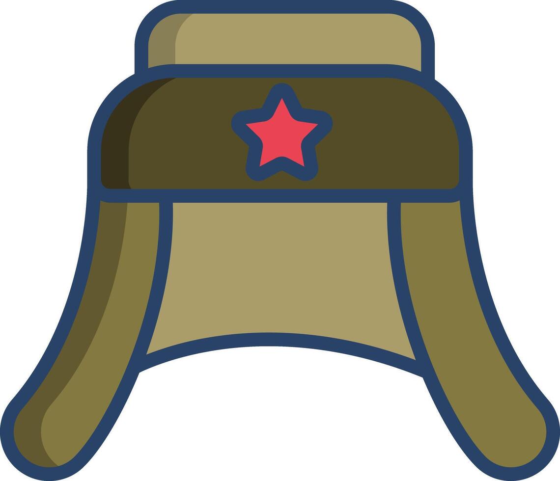 Ushanka linear color illustration vector
