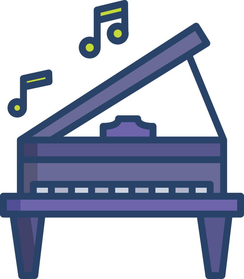 Piano Class linear color illustration vector