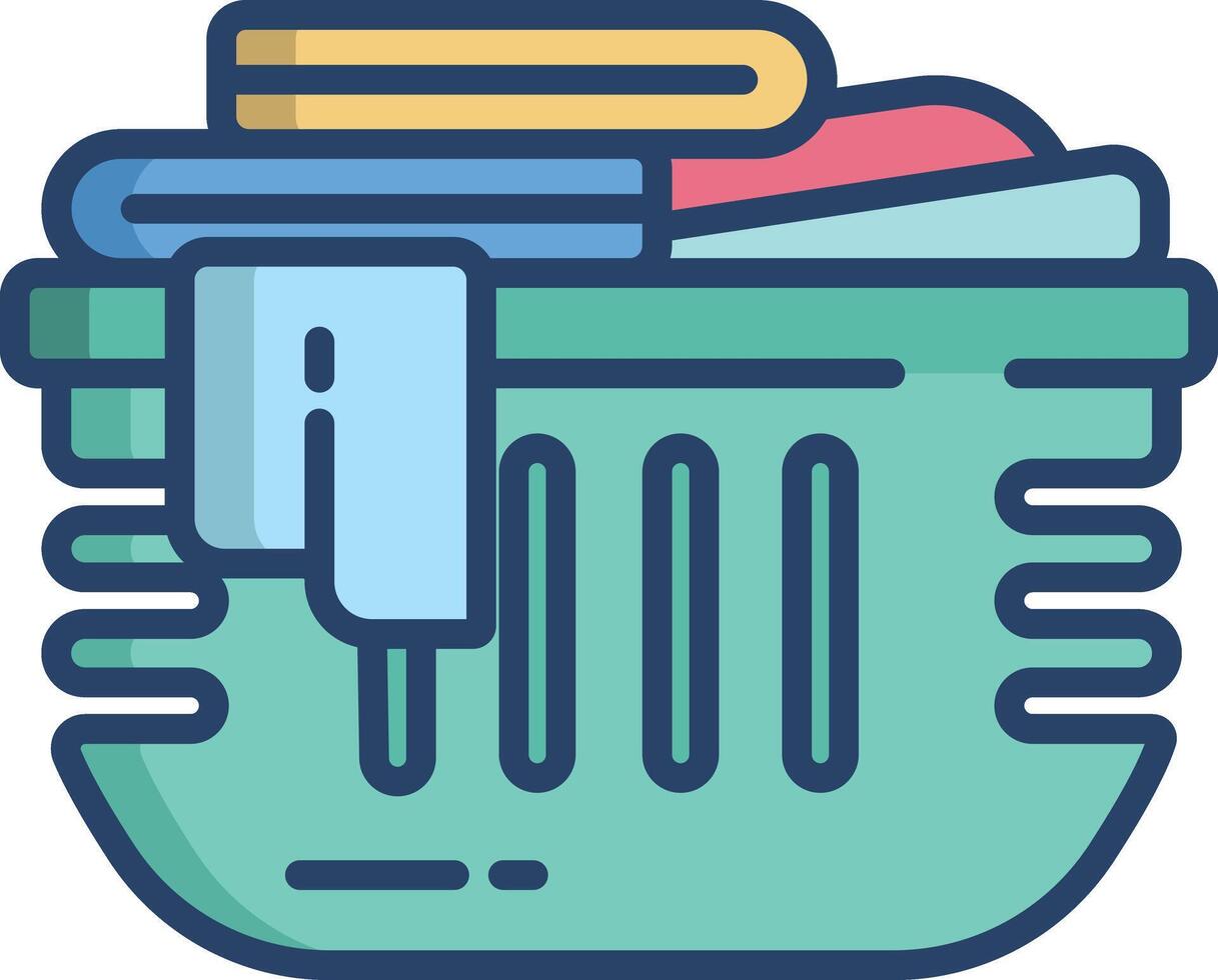 Laundry linear color illustration vector