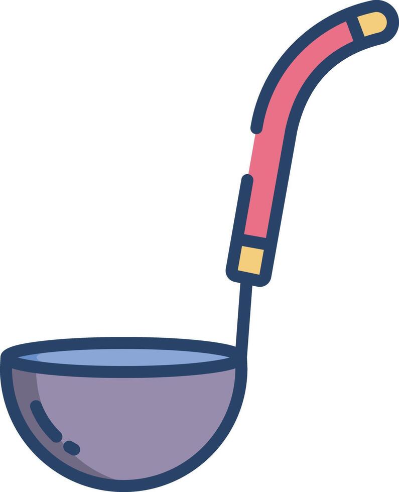 Ladle linear color illustration vector