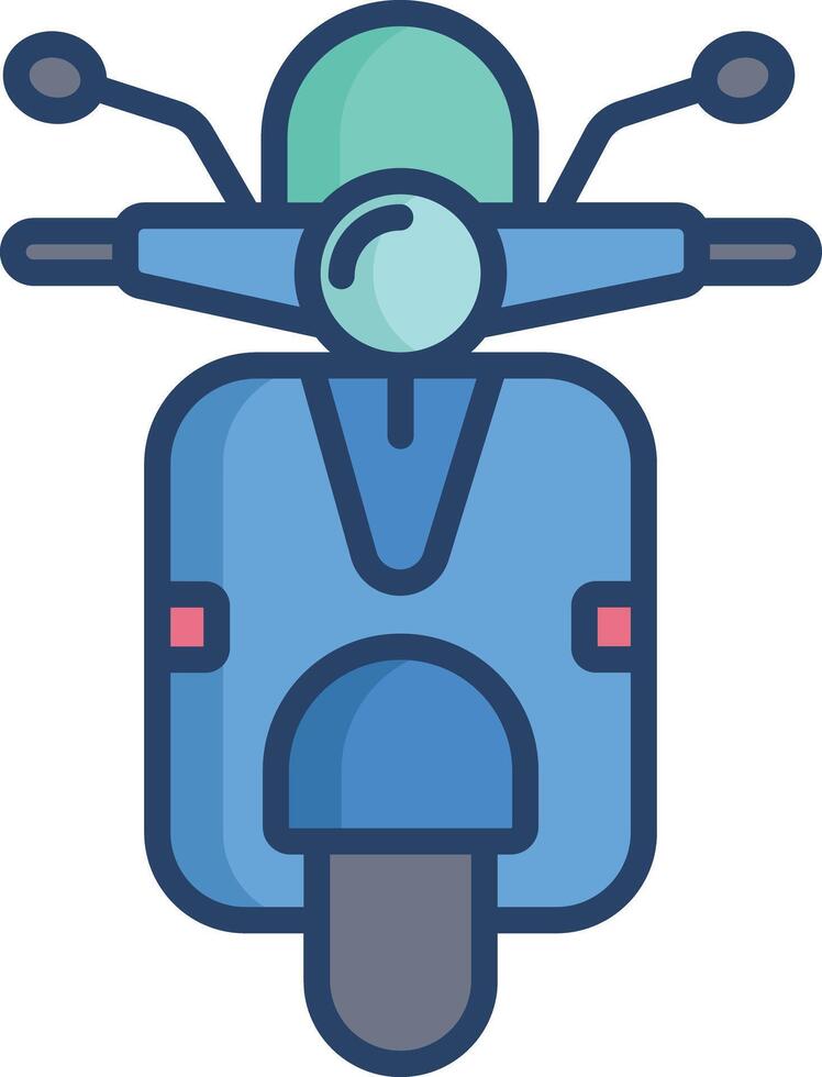 vespa linear color illustration vector