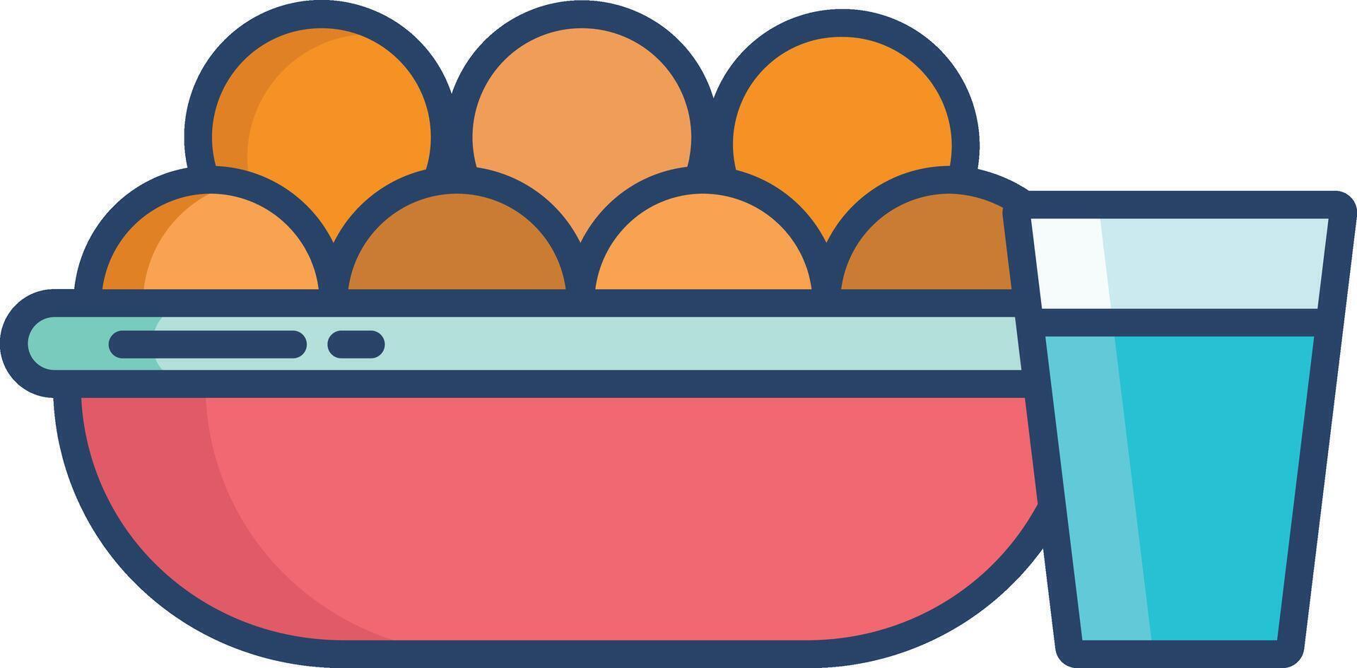 Iftar Food linear color illustration vector