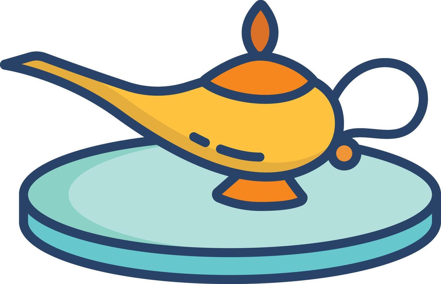 Magic Lamp linear color illustration vector
