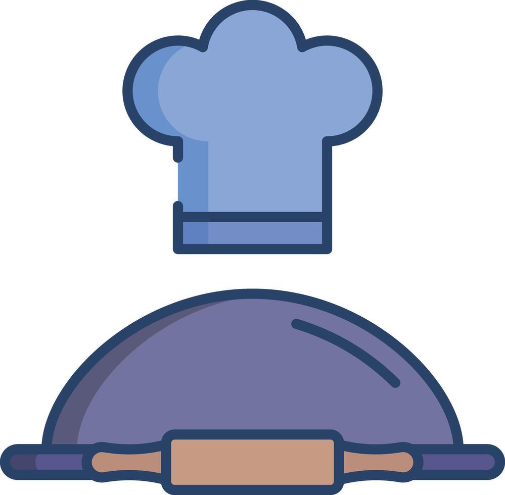 Pizza dough linear color illustration vector