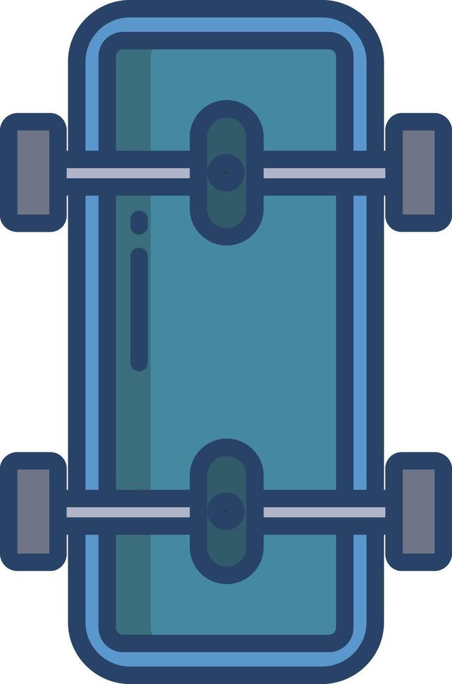 Skateboard linear color illustration vector