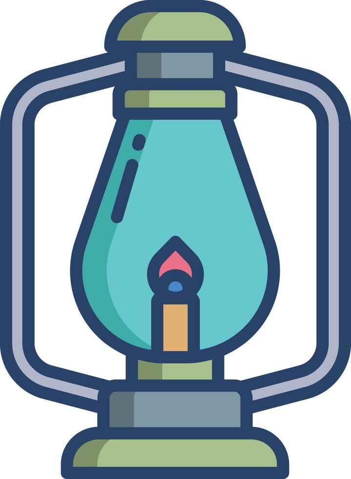 Lamp linear color illustration vector