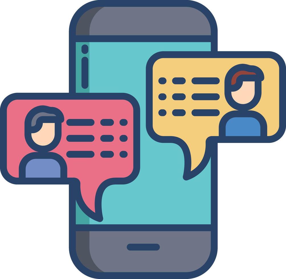 mobile linear color illustration vector