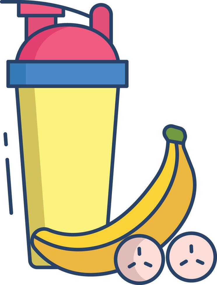 protein shake linear color illustration vector