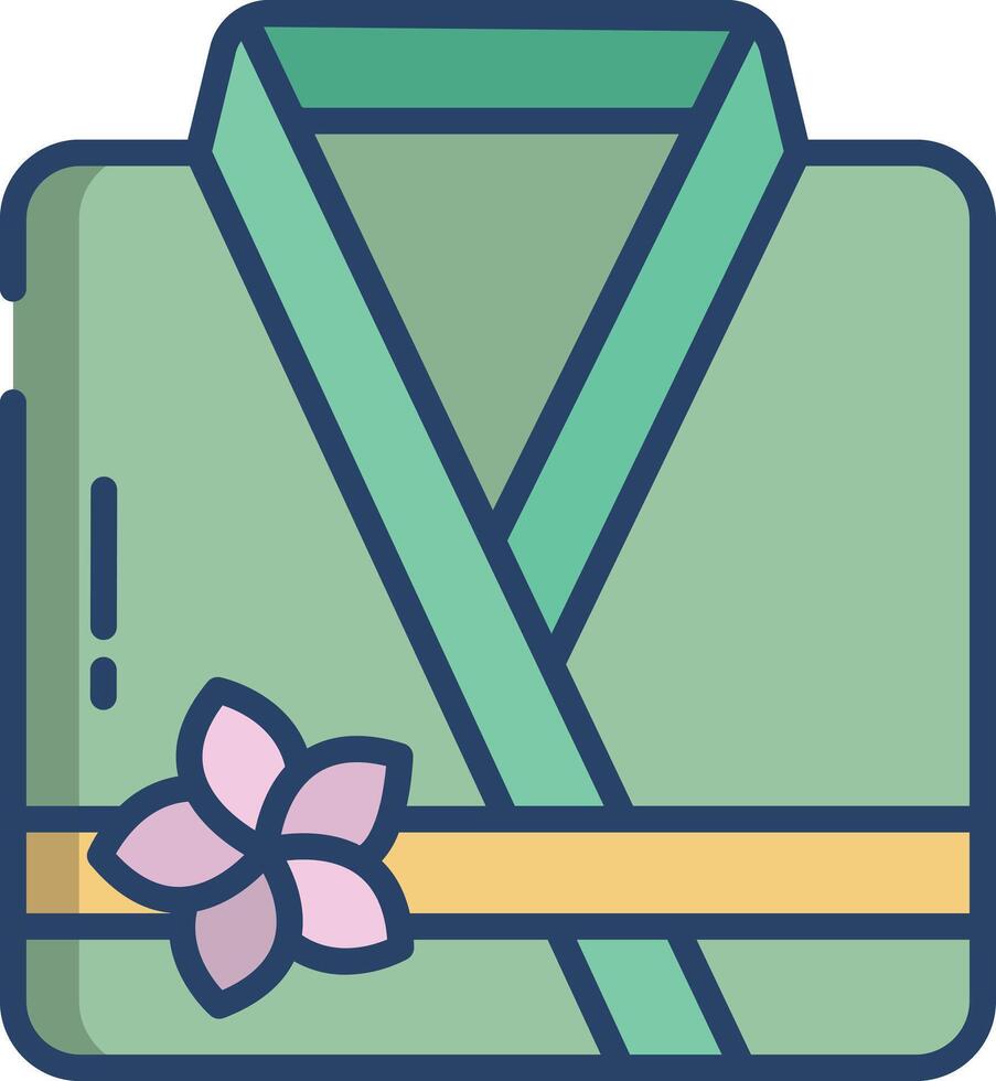 Bathrobe clothe linear color illustration vector