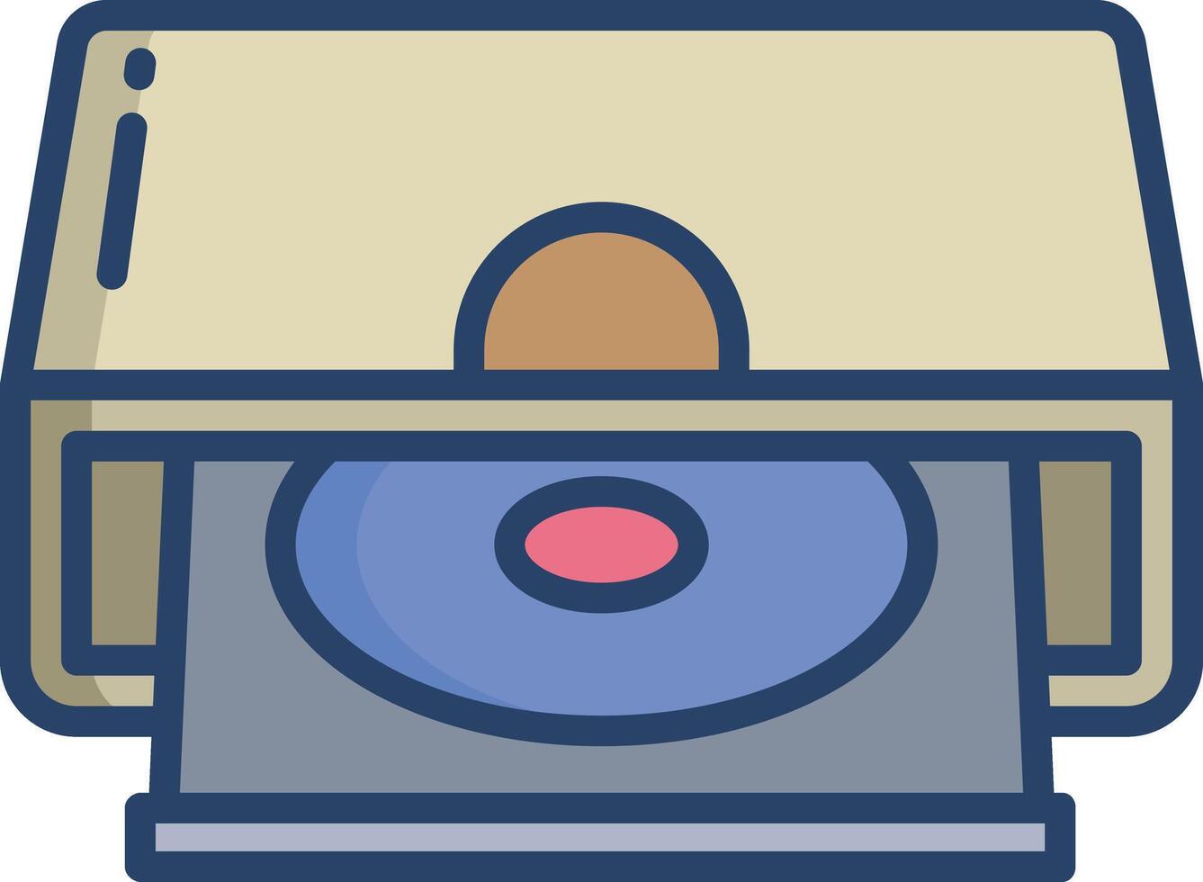 CD drive linear color illustration vector
