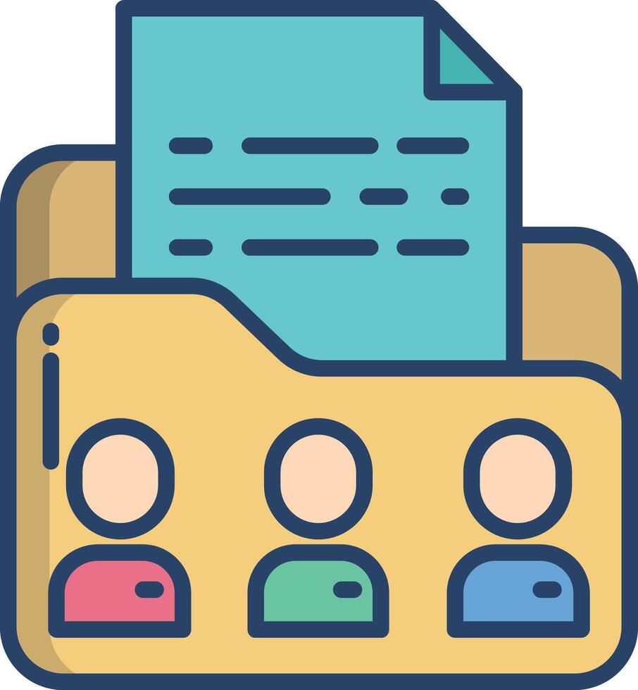 Folder linear color illustration vector