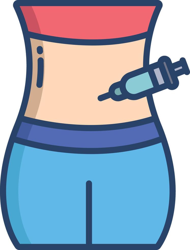 IVF injection linear color illustration vector