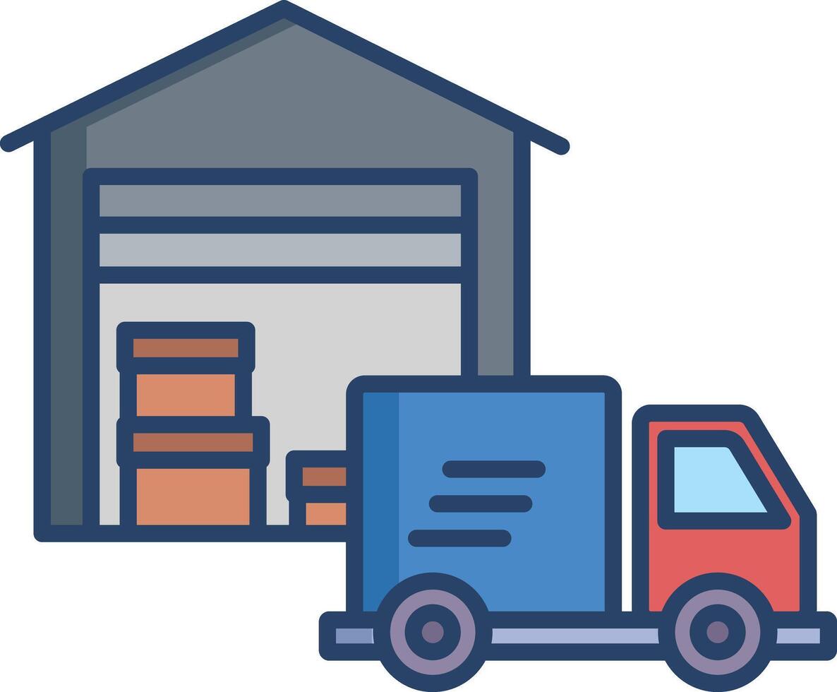 Postal express linear color illustration vector
