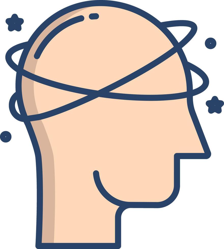 Giddiness linear color illustration vector