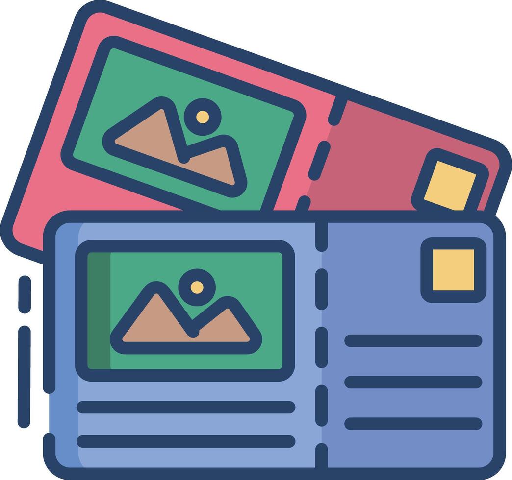 Portable Printer linear color illustration vector