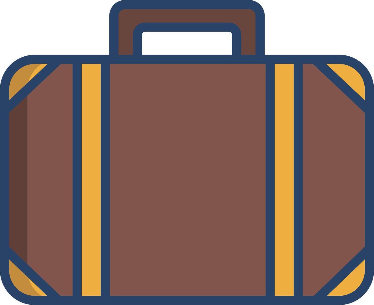 suitcase linear color illustration vector