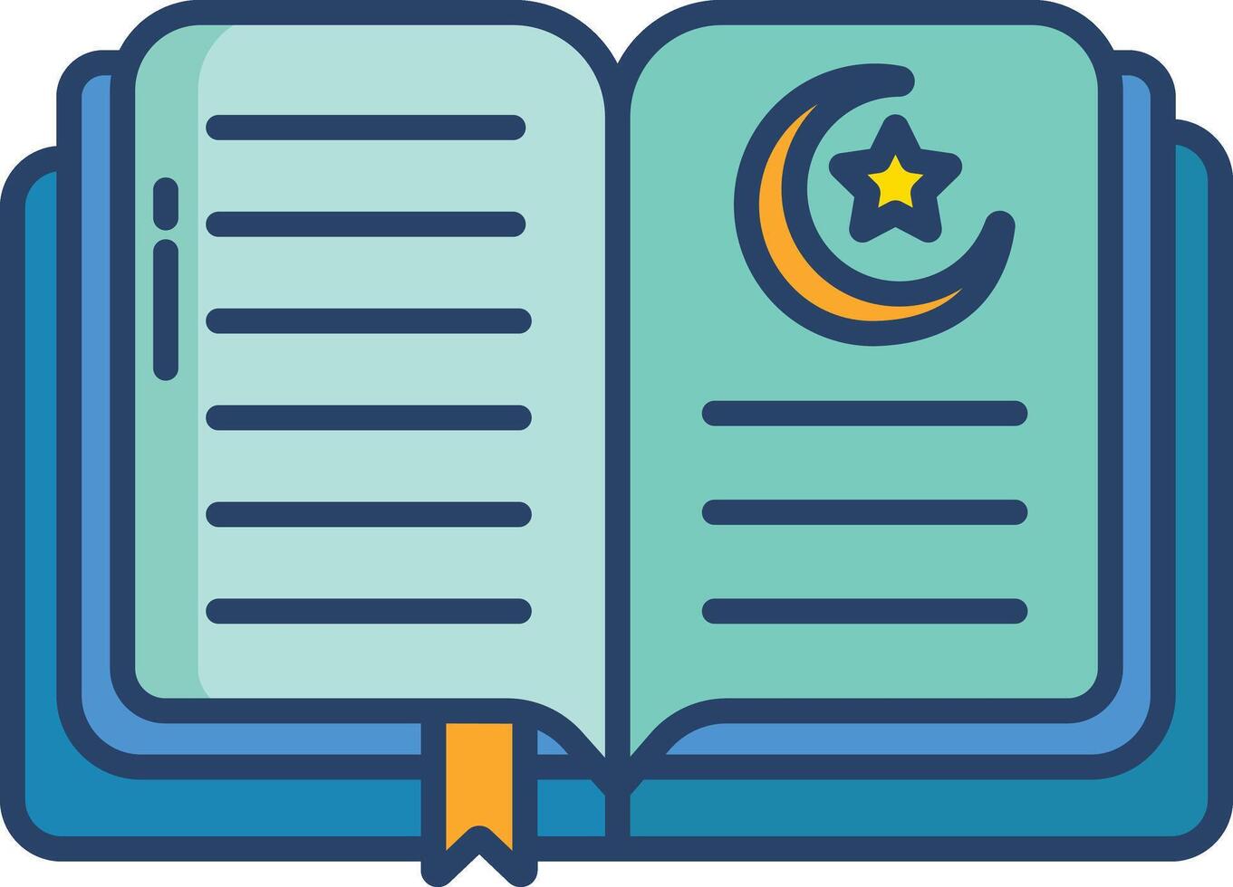 Quran linear color illustration vector