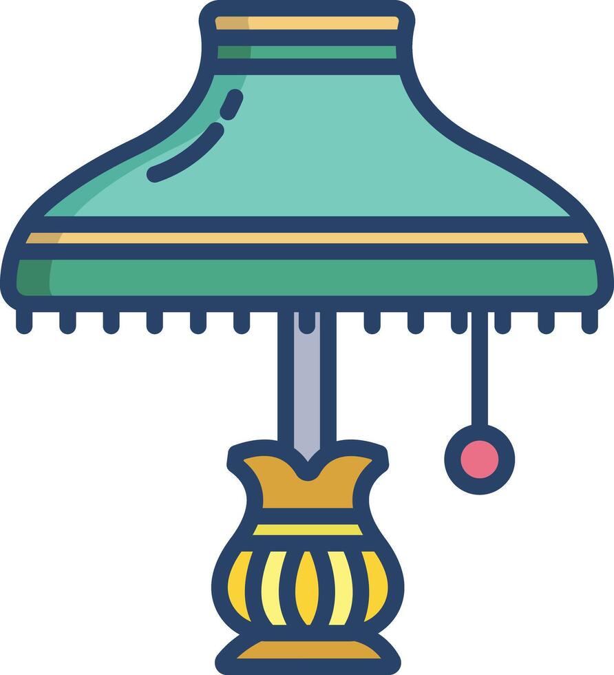 Table Lamp linear color illustration vector