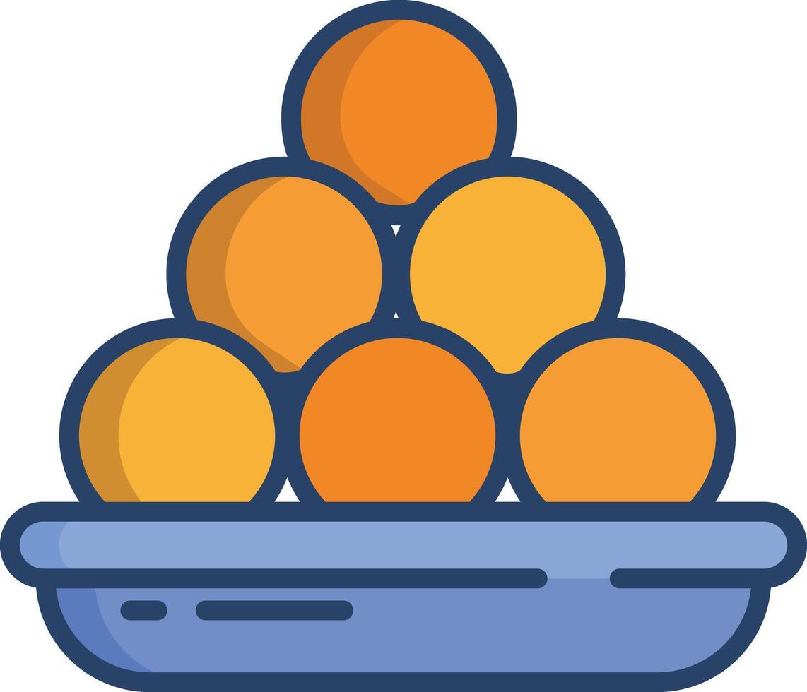 Laddu linear color illustration vector