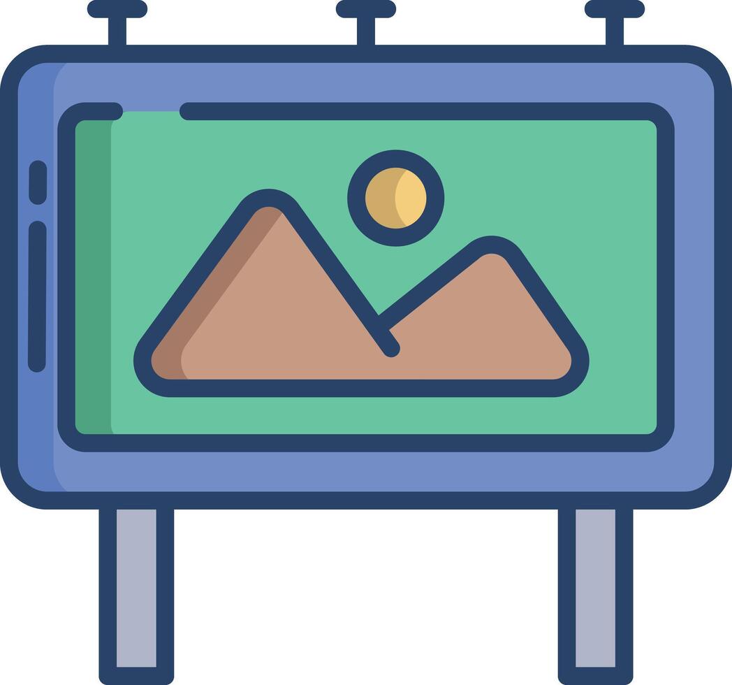 Billboard linear color illustration vector