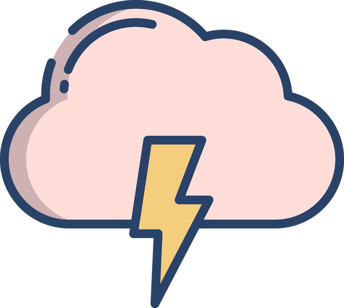 storm linear color illustration vector
