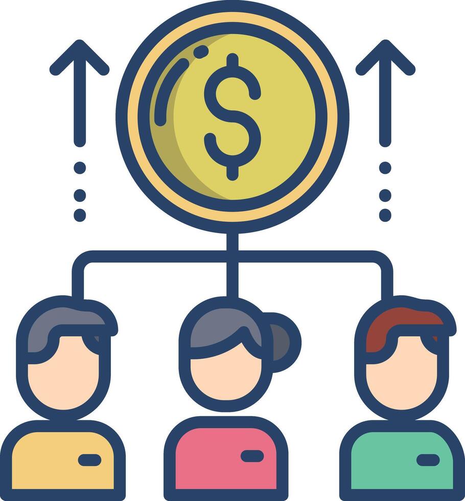 Profits linear color illustration vector