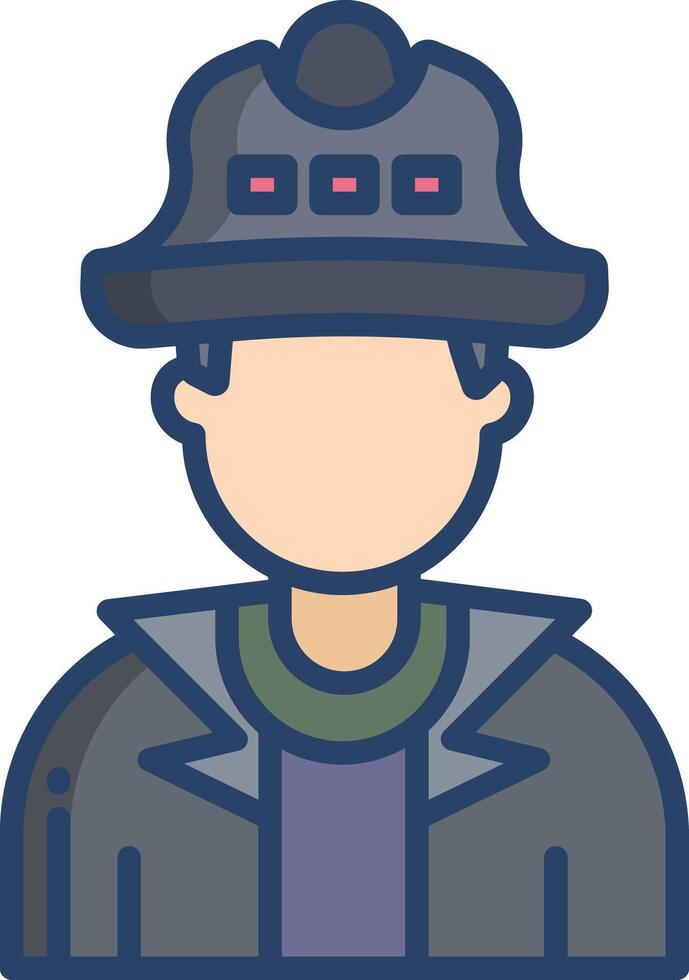 Captain linear color illustration vector