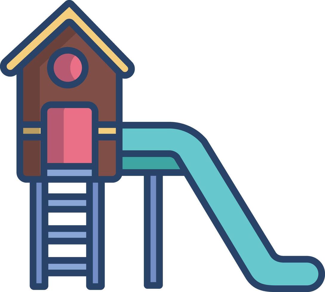 jungle gym linear color illustration vector