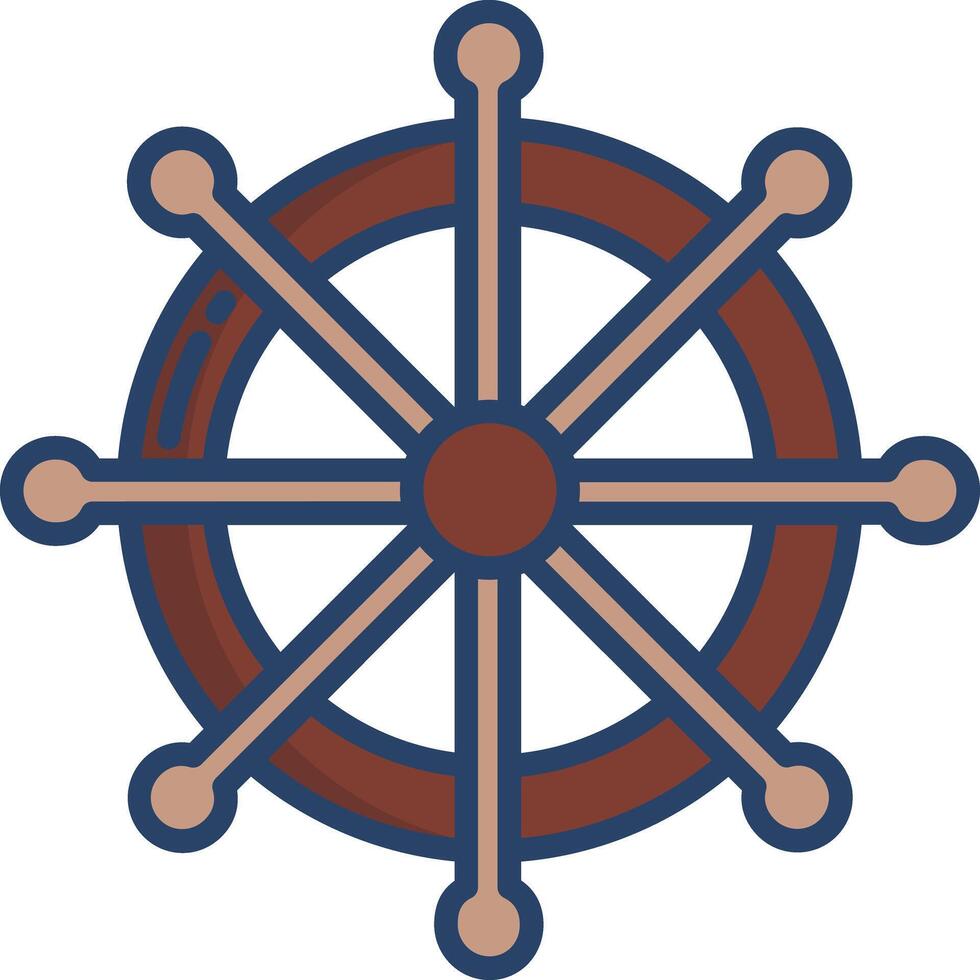 Nautica linear color illustration vector