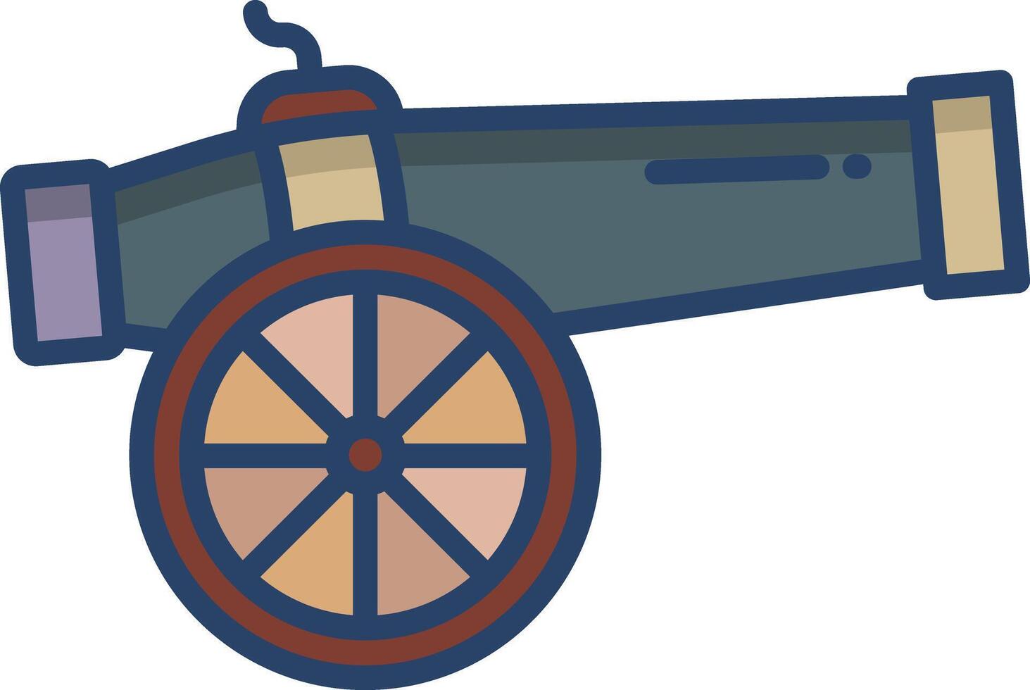 Cannon linear color illustration vector