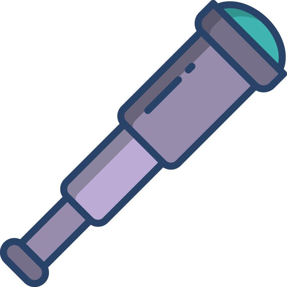 Spyglass linear color illustration vector
