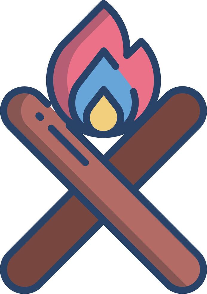 Campfire linear color illustration vector