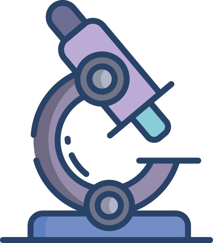 Microscope linear color illustration vector