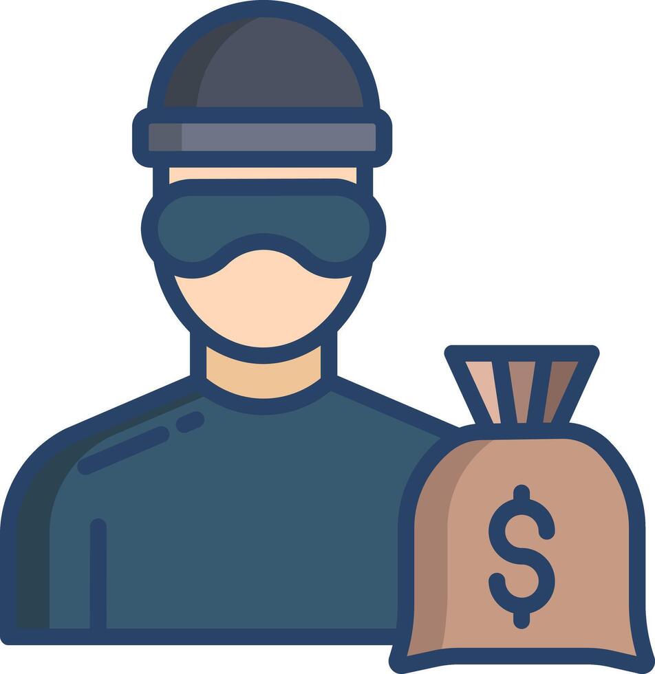 Criminal linear color illustration vector