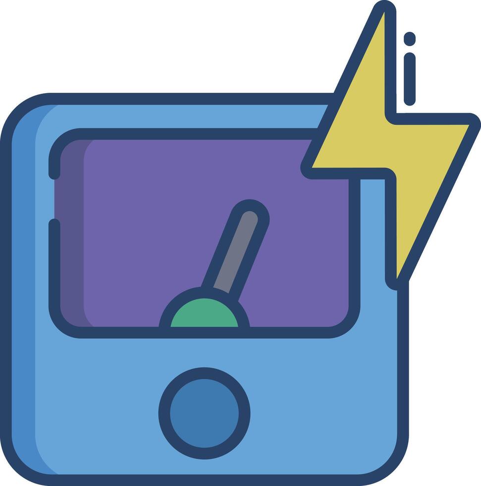 Ammeter linear color illustration vector