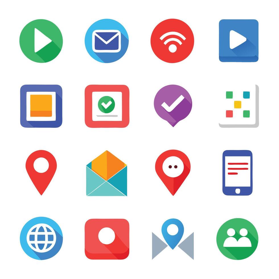 Contact Us icon set collection for websites and mobile applications vector