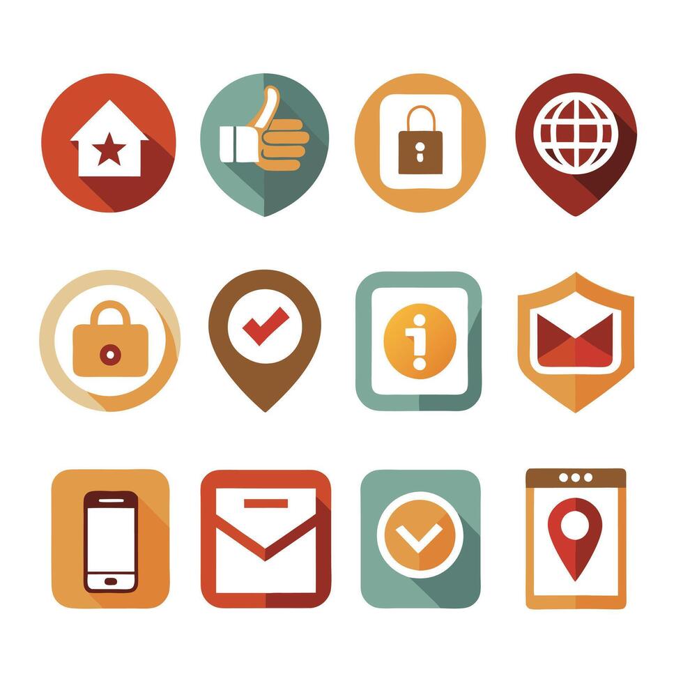 Contact Us icon set collection for websites and mobile applications vector