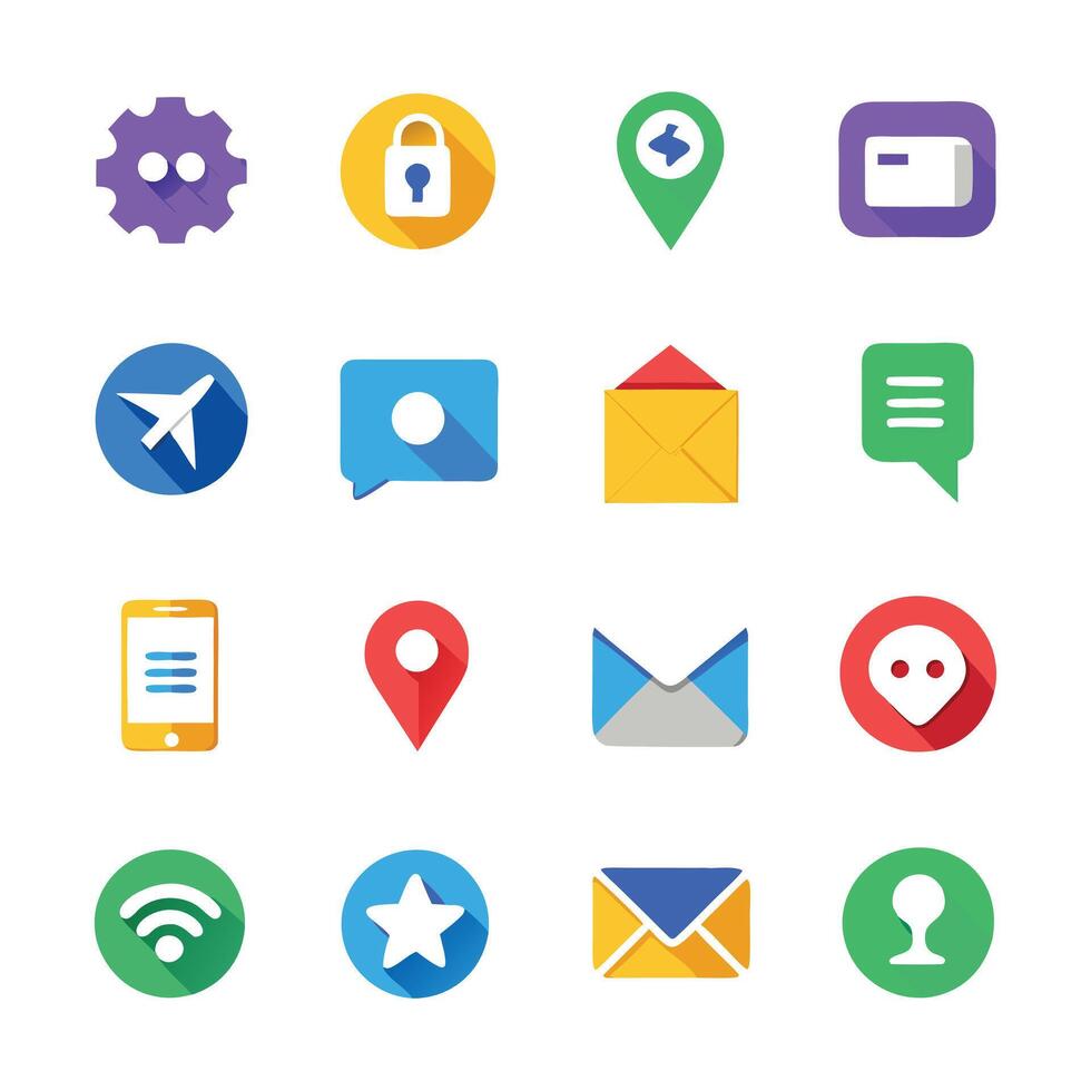 Contact Us icon set collection for websites and mobile applications vector
