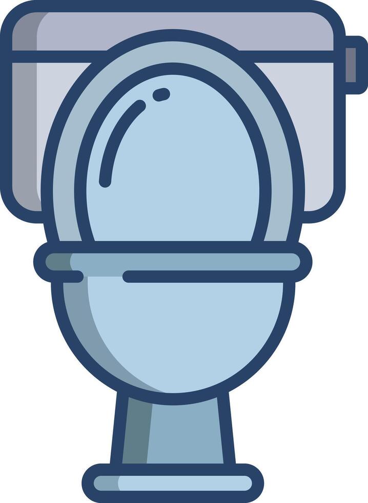 Toilet linear color illustration vector