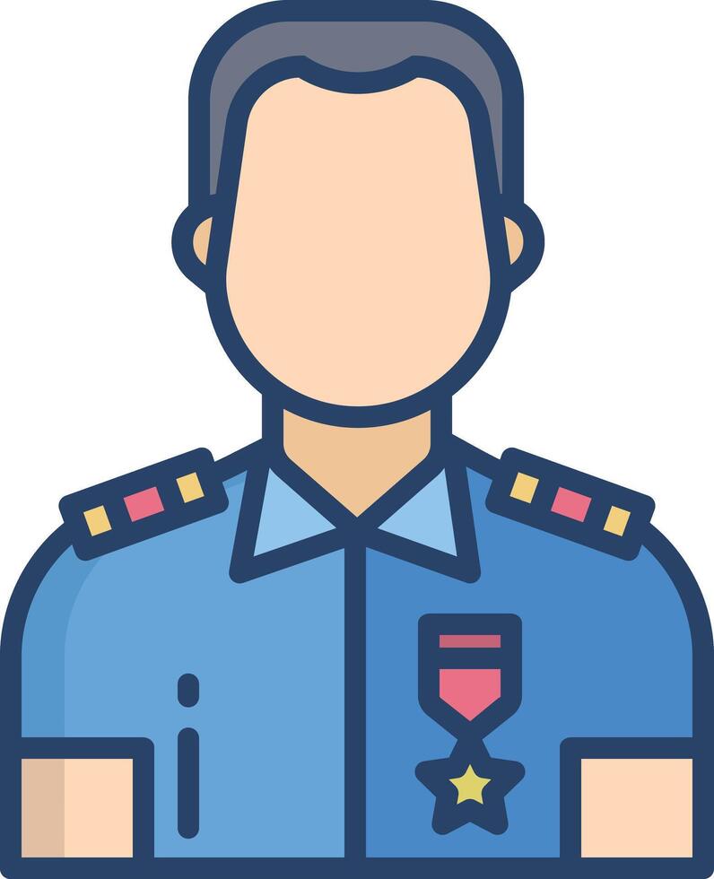 Police linear color illustration vector
