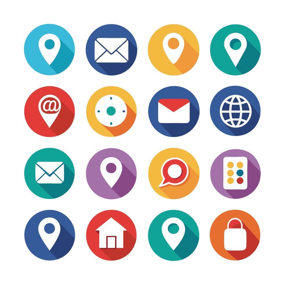 Contact Us icon set collection for websites and mobile applications vector