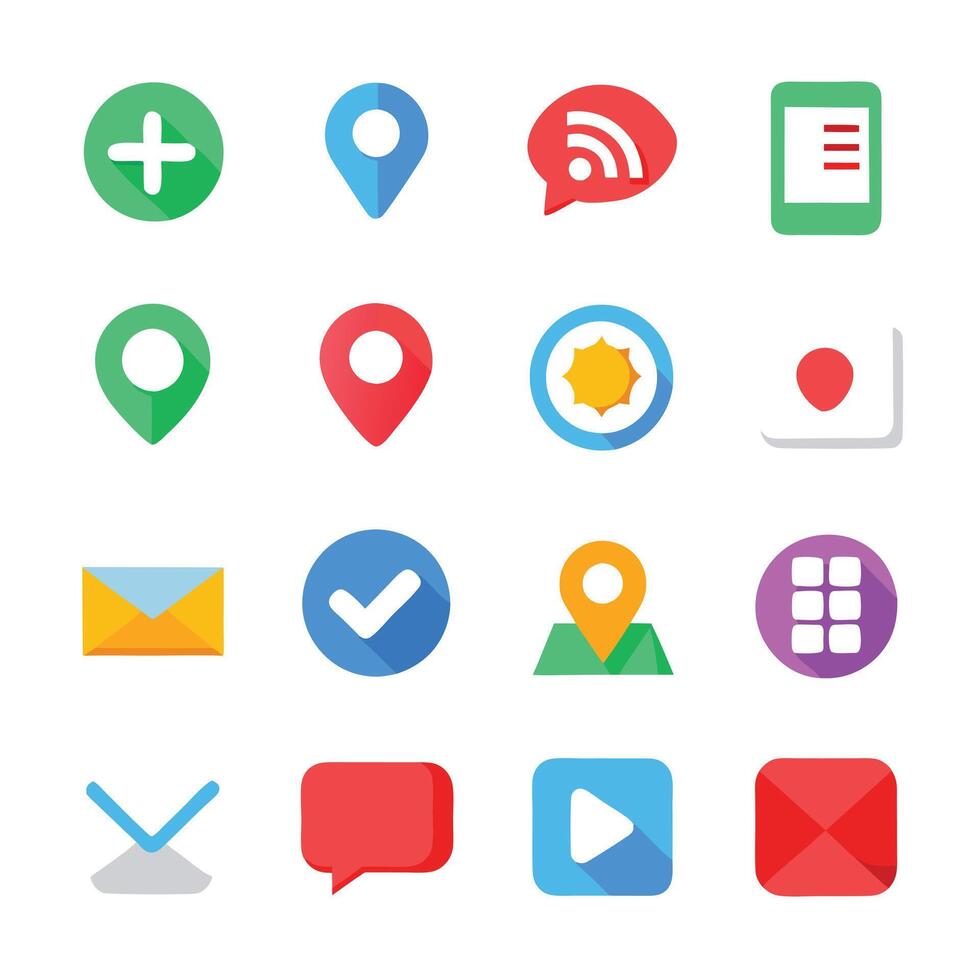 Contact Us icon set collection for websites and mobile applications vector