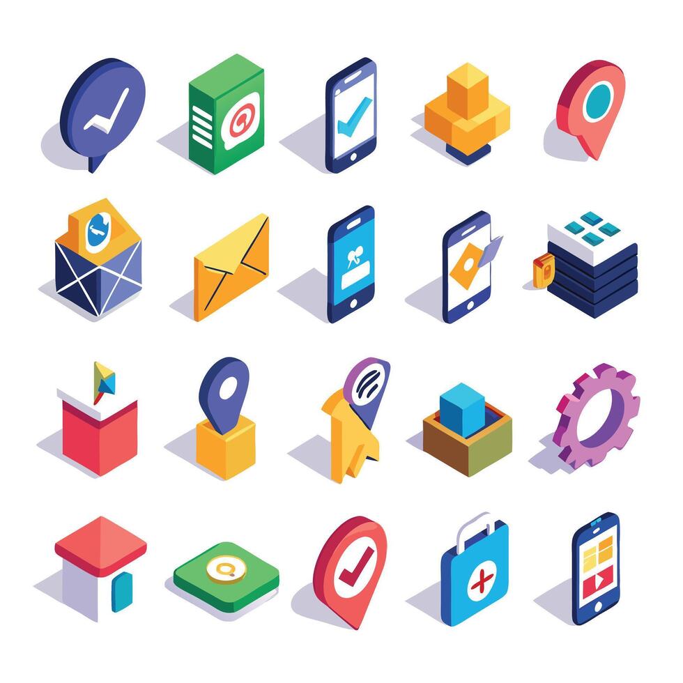 Contact Us icon set collection for websites and mobile applications vector