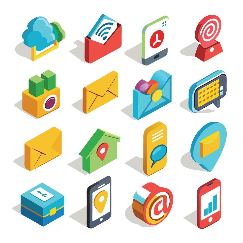 Contact Us icon set collection for websites and mobile applications vector