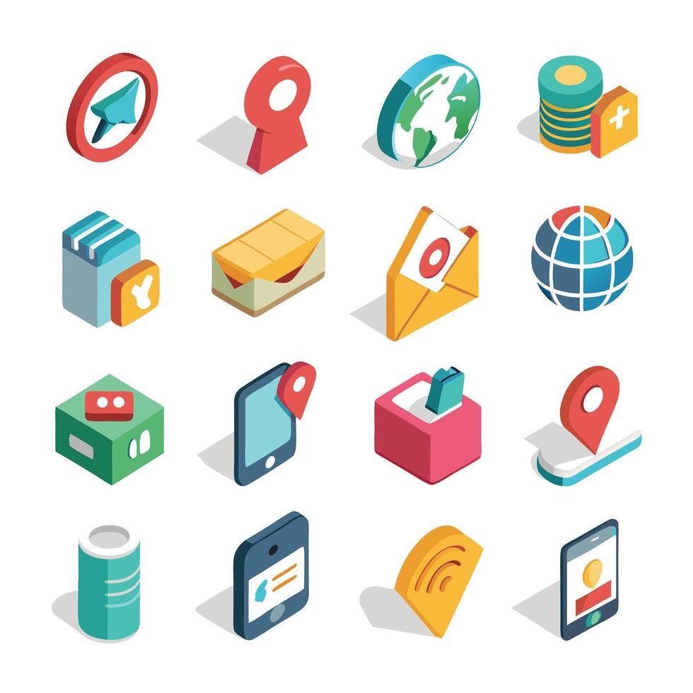 Contact Us icon set collection for websites and mobile applications vector