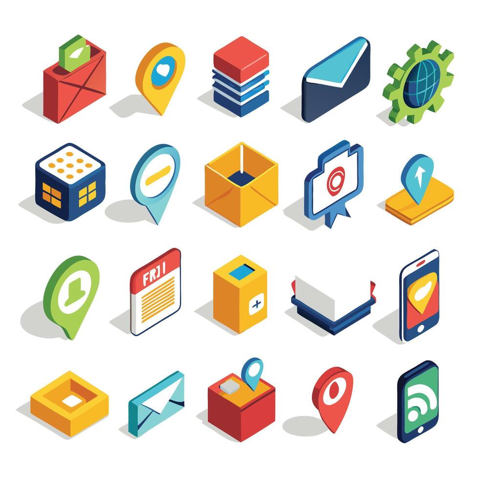 Contact Us icon set collection for websites and mobile applications vector