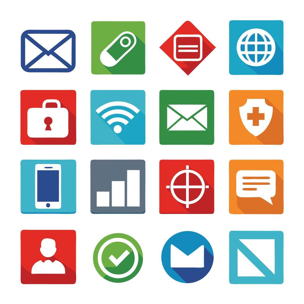Contact Us icon set collection for websites and mobile applications vector