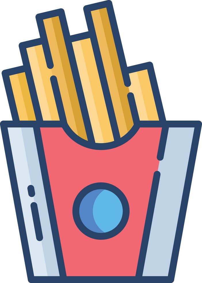 Finger chips linear color illustration vector