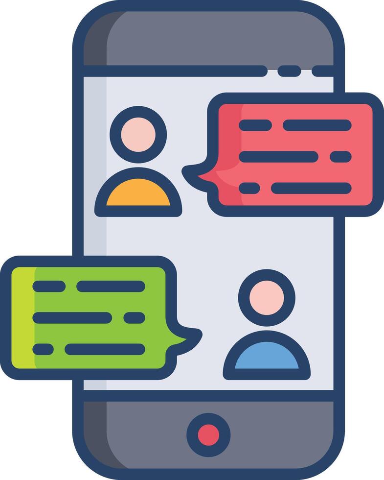 Group Chat linear color illustration vector