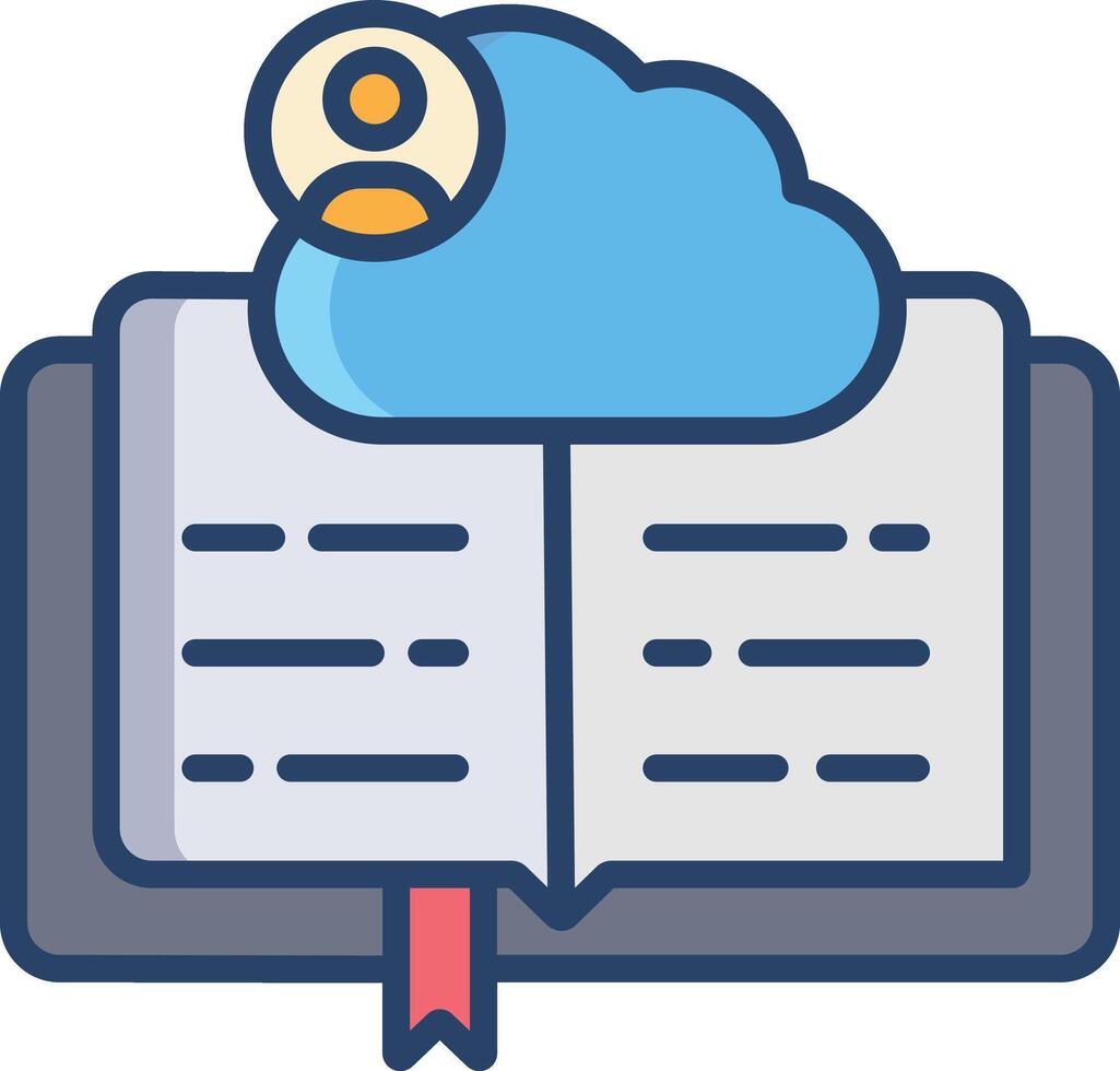 Cloud linear color illustration vector